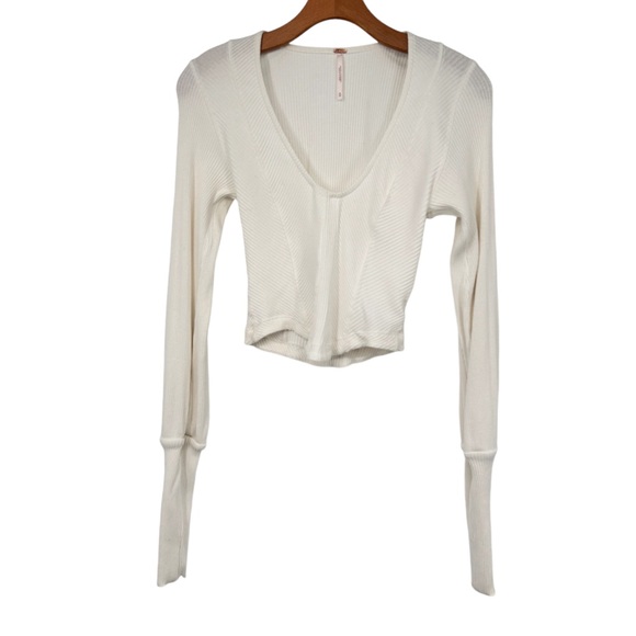 Free People Petra White Long Sleeve Top Women’s Medium - Picture 2 of 6